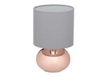 Relaxdays Lampada Da Comodino Touch Dimmerabile, Moderna Lampada Touch A 3 Livelli, E14, Lampada Da Tavolo Con Cavo, 28 X 18 Cm, Rame