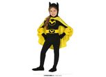 Pipistrello Gatto Figura Avventura Bambini Costume Carnevale Mantello Tuta Cintura Berretto Eroe Costume Fantasia Eroine Vestito Festa, Taglia: 128/134 Colore: Nero