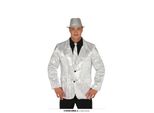 Giacca Da Discoteca In Paillettes Stile Anni '70 Natale Capodanno Luccicante Argento Brillantezza Glamour Party Retro Festival Costume Moda Outfit Stile, Taglia: 48 - 50 (M) Colore: Argento