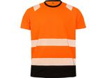 Result Genuine Recycled R502X | Maglietta Di Sicurezza Riciclata - Maglietta Di Sicurezza - Traspirante - Colore: Arancione Fluorescente/Nero - Taglia: S/M