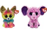 Ty - Stofftiere - Beanie Boo's - Yips Chihuahua & Eva Elefante