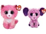 Ty - Animali Di Peluche - Beanie Boo - Gatto Reagan Ed Elefante Eva