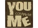 Moritz Segno Decorativo In Latta You Complete Me You And Me Segno In Metallo Design Retrò Vintage Per La Decorazione Della Parete