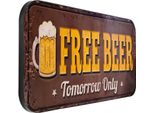 Insegna Di Latta Moritz Xxl Free Beer 100 X 46,5 Vintage Retro Nostalgia Decorazione In Metallo