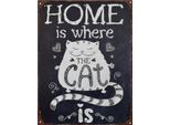 Insegna Di Latta Moritz 25 X 33 Cm Home Is Where The Cat Is Insegna Decorativa In Metallo Retro Vintage Detti Divertenti