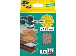 Disco Di Levigatura Multiforo Per Levigatrici Rotorbitali Wolfcraft 1107000 Ø 125 Mm 80 G 5 Pezzi