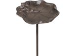 Tappo Da Giardino Per Uccelli In Ghisa Con Rana Su Foglia Di Ninfea - Ciotola Stabile Per Uccelli Come Ciotola Per L'acqua O Per Il Cibo - Decorazione Da Giardino Resistente Alle Intemperie - Altezza 72 Cm