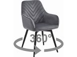 Sedia NANA360 - Velluto Grigio Scuro / Gambe Nere X 1