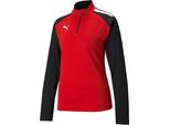 Puma Teamliga Quarter-Zip Football Shirt Donna Rosso Nero Taglia Xs