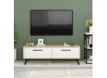 Skye Decor, Melisa - Sapphire, Bianco, Tavolo Tv, Sapphire, 100 % Melamine Coated Slipboard, 120 X 29,6 X 45 Cm