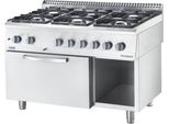 Cucina A Gas Eco 6 Fuochi Con Forno Elettrico Ventilato (600 X 400 Mm / Gn 1/1) Serie 700 Nd - G20, 6 Fuochi (6 X 3,5 Kw)