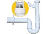 Pp-KugelverschlußSiphon 1 1/2" & 1 1/4"", Dn 50, Weiss Mit Einem GeräTeanschluss 1"", 3/4"" & 3/8"""