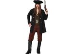 Costume Da Pirata Avventuriero Di Carnevale, Gilet Da Rapinatore, Taglia: 52 - 54 (L) Colore: Marrone