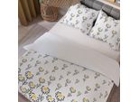 Markizeta Biancheria Da Letto In Raso 220X200 Bellis Bianco Fiori Gialli 100062/SAT/000/220200/1