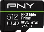 Pny Pro Elite Prime, 512 Gb, Microsdxc, Classe 10, UHS-I, 200 Mb/S, 150 Mb/S