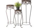 Sgabello Per Fiori In Metallo Nero Rotondo Set Di 3 52 Cm / 65 Cm / 78 Cm Supporto Per Fiori 18215 Colonna Per Fiori Supporto Per Piante Antico Sgabello Per Piante Vintage