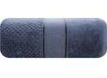 Jessi 70X140 Asciugamano In Spugna Blu Scuro 500G/M2 Con Texture A Scacchiera In Rilievo E Orlo In Velluto Eurofirany