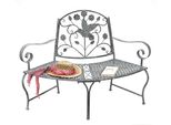 Dandibo Panchina Semicircolare In Metallo Resistente Alle Intemperie Grigio 130 Cm Panchina Per Albero 96013 Panchina Da Giardino Panchina Per Parco Panchina In Ferro