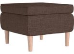 Vidaxl Sgabello Con Gambe In Legno In Tessuto Marrone