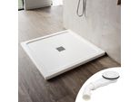 Sonni Piatto Doccia Smc Quadrato Con Set Di Scarico, 90X90 Cm, Antiscivolo Per Uno Scarico Rapido