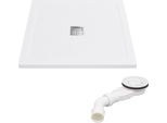 Sonni 90X90 Cm Smc Piatto Doccia Quadrato Con Set Di Scarico, Antiscivolo, Scarico Rapido