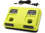 Caricabatterie Doppio 6A, Per Ryobi 18V One+ Li-Ion, Compatibile Con Le Batterie P107 P108 RB18L50 RB18L20, Verde