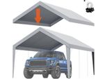 Tenda Da Garage, 3,6 X 6 M, Tenda Da Tetto Per Garage, Telo Di Protezione, Impermeabile E Protetto Dai Raggi Uv, Facile Installazione Con Cinghie Di Tensione, Grigio (Solo Copertura Del Tetto, Telaio Non Incluso)
