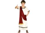 Costume Tunica Gladiatore Romano Antico Imperatore Carnevale Indumento Storico Toga Greca Cappotto Carnevale Travestimento Eroi Antichi, Taglia: 14 - 16 Anni Colore: Beige