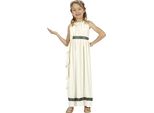 Regina Romana Antica Eleganza Costume Di Carnevale Romano Greco Mito Fiabesco Regina Antica Flair Festivo Carnevale Classico, Taglia: 128/134 Colore: Beige