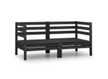Vidaxl 2-Sitzer-Gartensofa Schwarz Kiefer Massivholz