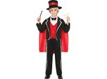 Costume Da Mago Classico Da Palcoscenico Per Bambini Con Mantello E Cappello A Cilindro Abbigliamento Elegante Carnevale Del 19° Secolo, Taglia: 140/146 Colore: Nero