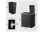 Cestino In Acciaio Inox, Doppio Scomparto, Coperchio Con Chiusura Morbida, 8/12 Litri, Nero -2X15L(8Gal)