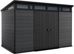 Casetta Da Giardino Keter Cortina 117 - 342X218X226Cm - Plastica - Grigio - Evotech - Resistente Alle Intemperie + Senza Manutenzione