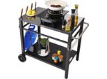 Carrello Di Servizio Per Barbecue Da Esterno Doppio Ripiano Carrello Da Cucina Mobile Preparazione