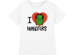 Universal Monsters - Maglietta "I Love Monsters"" Per Bambini TV25709 (128) (Bianco)"