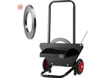 Carrello Di Svolgimento Vevor, Adatto Per Bobine Di Reggetta In Acciaio Con Anima Esterna Da 600 Mm, Distributore Di Reggette Con Ruote In Gomma, Carrello Per Reggette, Attrezzo Per Reggiare, Adatto Per Fabbrica, Magazzino, Area Di Carico