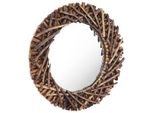 Vidaxl Specchio Da Parete 60 Cm Tondo In Teak