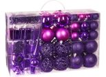 Brubaker Set Di 101 Pezzi Di Baubles Natalizi Con Topper Per Albero Decorazioni Per Albero Di Natale Viola Decorazioni Per Albero Di Natale