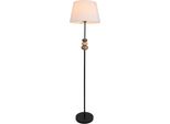 NÄVe Stehlampe "Elina", Schwarz, 1, Ø 38Cm H: 155Cm, 1 Stk., Leuchten, H: 155Cm, Textilschirm Weiß, E27 Max. 40W, Zuleitung 180Cm Schwarz, Stehlampe
