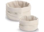 Aufbewahrungskorb Zeller Present "Waffelpiqué 2-Tlg.", Creme, B:20Cm H:12Cm T:20Cm Ø:20Cm, Polyester, Aufbewahrungsboxen, Hochwertiges Waffelpiqué, Rand Krempelbar