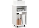 Tavolo Per Stampanti Costway Con Rotelle, Contenitore Mobile Con 2 Ripiani Aperti, Supporto Per Stampanti, Carrello Per Ufficio Bianco, Carrello Per Archiviazione Per Casa E Ufficio, 33 X 30 X 58 Cm