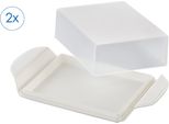 Butterdose Ruco "Mit Deckel, 2Er Set", Weiß, Transparent, B:9,5Cm H:4,5Cm L:17Cm, Kunststoff, LebensmittelaufbewahrungsbehäLter, Butterglocke 250 G, Made In Germany