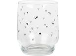 Clayre & Eef Bicchiere D'acqua 300 Ml Cuori In Vetro Trasparente