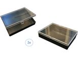 Aufbewahrungsdose Ruco "Sortierdose, 5Er Set", Schwarz, Transparent, B:12Cm H:2,5Cm T:9,5Cm, Kunststoff, Aufbewahrungsboxen, Schmuckdose, Kleinteilebox, BüNdiger Verschluss, Made In Germany