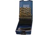 Set Di Punte Elicoidali Din 338 Tipo N Ø Nominale 1-10,5X0,5 Mm Hss Tin 24 Pezzi Cassetta In Plastica