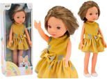 Bambola Vestito Giallo Capelli Castani Bambola Grande 33Cm