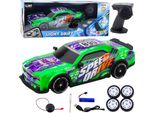 Auto Sportiva Rc Telecomandata Illuminata Corpo Drift Verde
