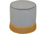 Hocker Home Affaire, Grau, B:45Cm H:46Cm T:45Cm, Samtbezug 100% Polyester, Hocker, Sitzhocker