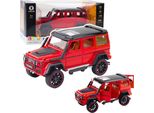 Veicolo Fuoristrada Metallo Drive Pull-Back Metallo Apriporta Rosso 1:22