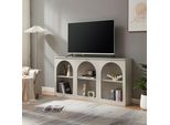 Credenza 'Trorhun' Con 6 Scomparti Aperti 160 X 30 X 80 Cm Grigio